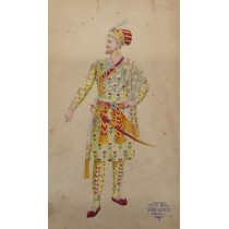 Personaggio arabo. Bozzetto originale per costume teatrale con timbro “Giovanni Bonaventura Trieste”. S.d. (1920 ca.).